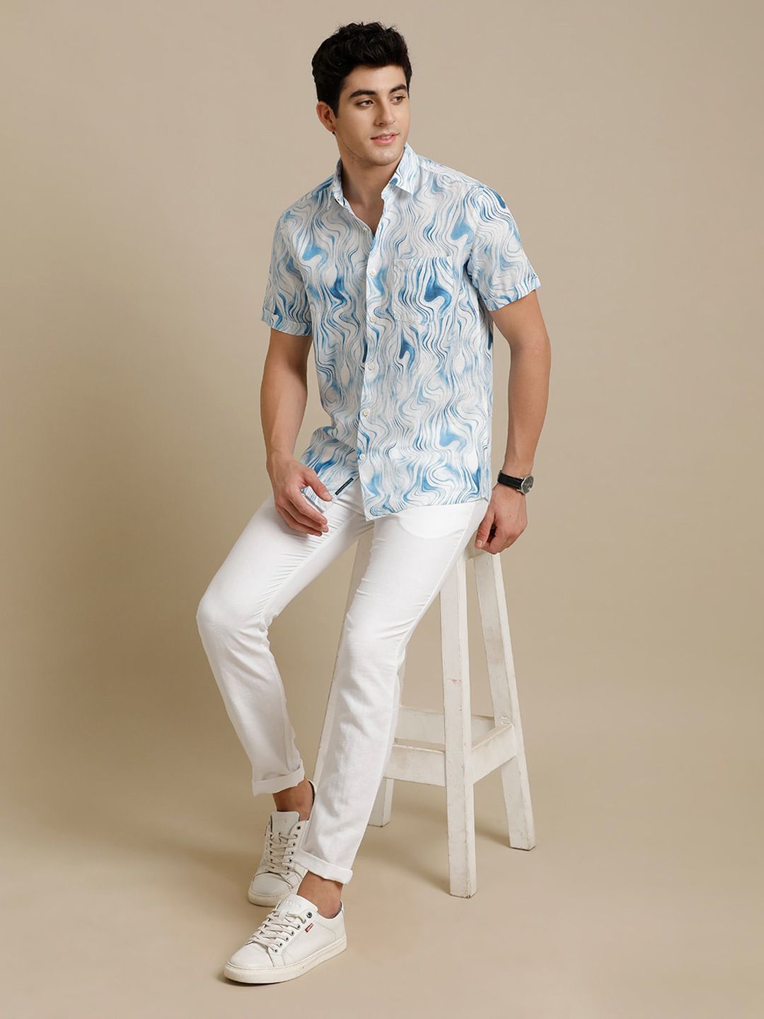 Linen Club 
Men's Pure Linen Printed Shirt 