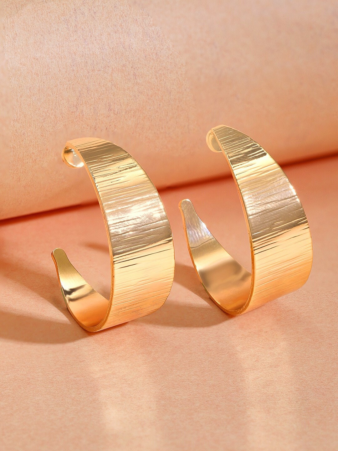 Rubans Voguish Gold-Plated Hoop Earrings