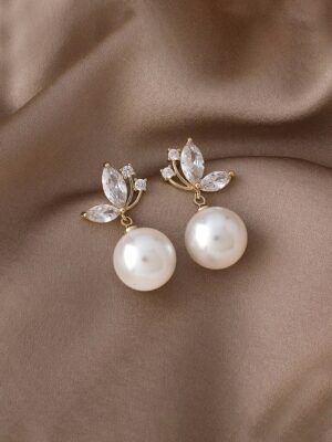 Yellow Chimes White Pearls Drop Earrings