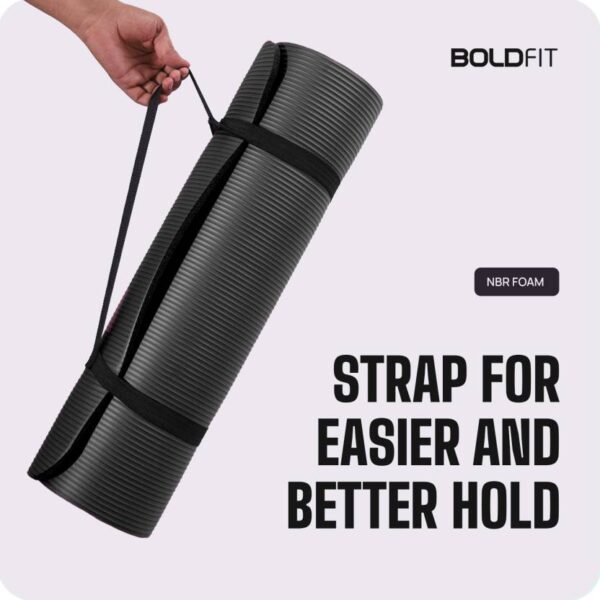 BOLDFIT Black NBR Non Slip Unisex Yoga Mat-2