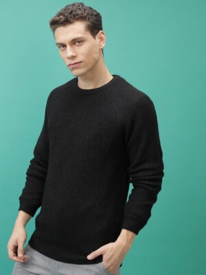 HIGHLANDER - Ribbed Acrylic Pullover Sweater on Myntra