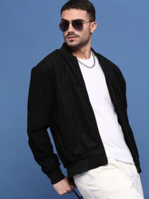 Showoff Men Corduroy Windcheater Bomber Jacket on Myntra