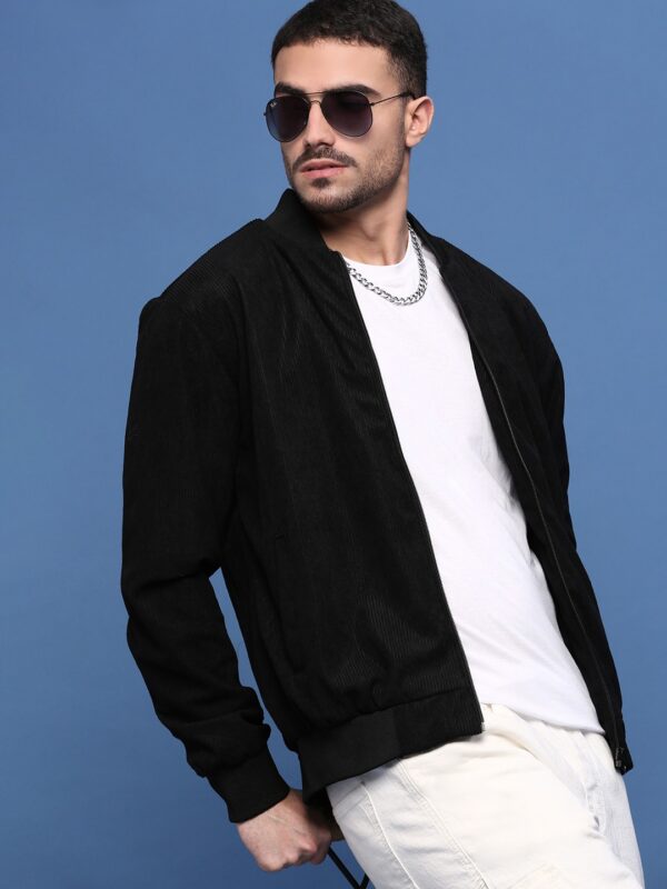 Showoff Men Corduroy Windcheater Bomber Jacket on Myntra