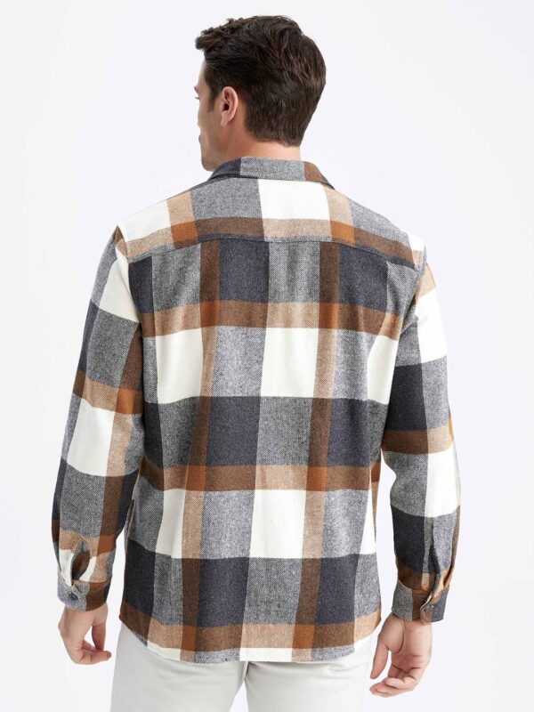 DeFacto Men Checked Cutaway Collar Casual Shacket on Myntra-3