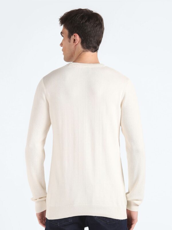 Flying Machine Ribbed Pure Cotton Pullover Sweater on Myntra-2