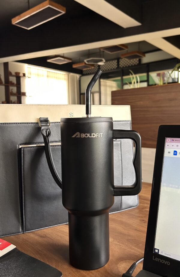 BOLDFIT - Black Tumbler with Straw Bottle on Flipkart-2